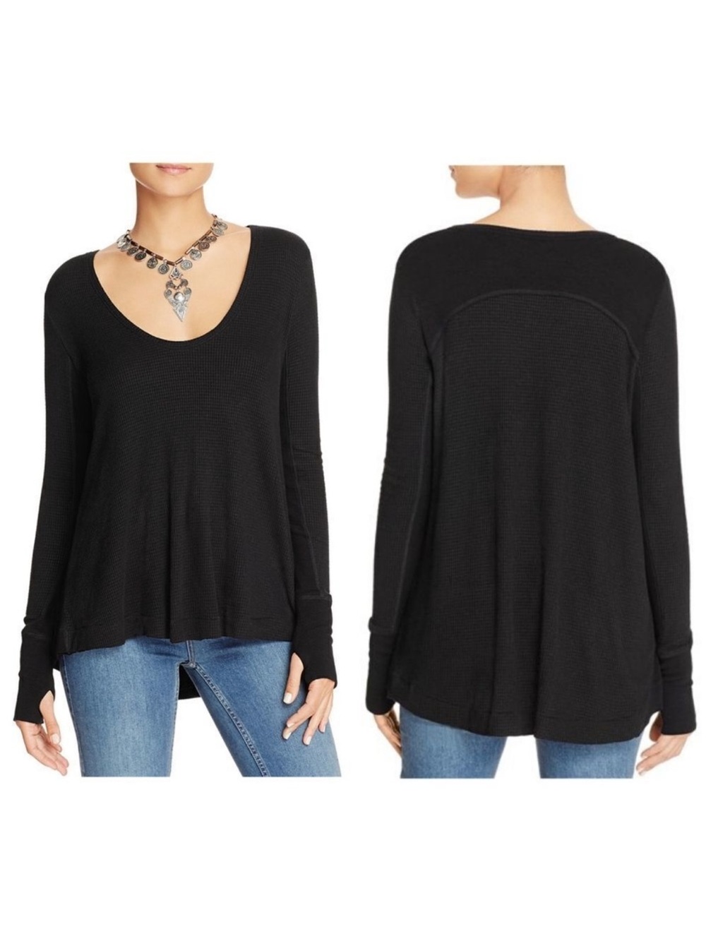 FREE PEOPLE Malibu Thermal Pullover Sweater XS